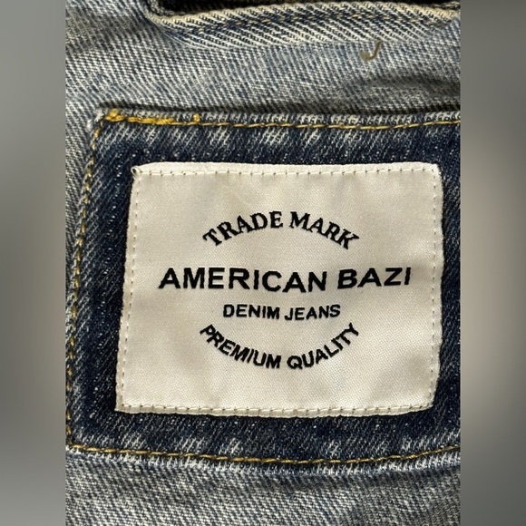 American Bazi 100%Cotton Blue Denim Jacket Size Small - Picture 10 of 13
